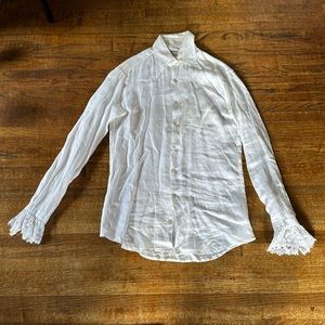 Gorgeous Linen Paul Smith frilly dandy British shirt